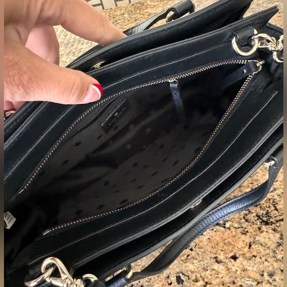 Kate Spade Laurel Way Reese Satchel Bag.  Black with gold lettering. - Picture 8 of 8